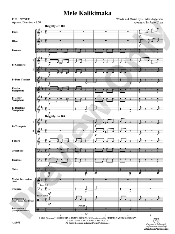 Mele Kalikimaka - Concert Band Conductor Score & Parts (Digital Download)