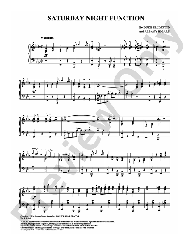 Saturday Night Function - Piano (Digital Download)