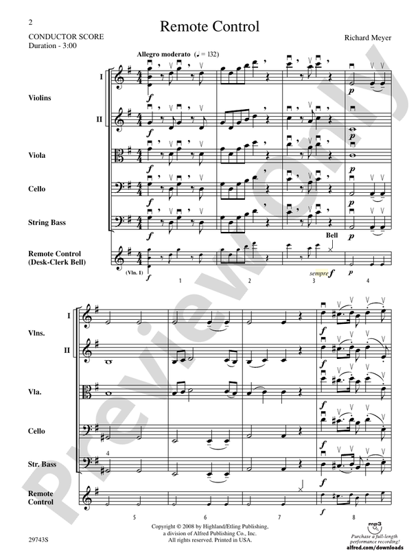 Remote Control – String Orchestra Conductor Score & Parts (Digital Download)