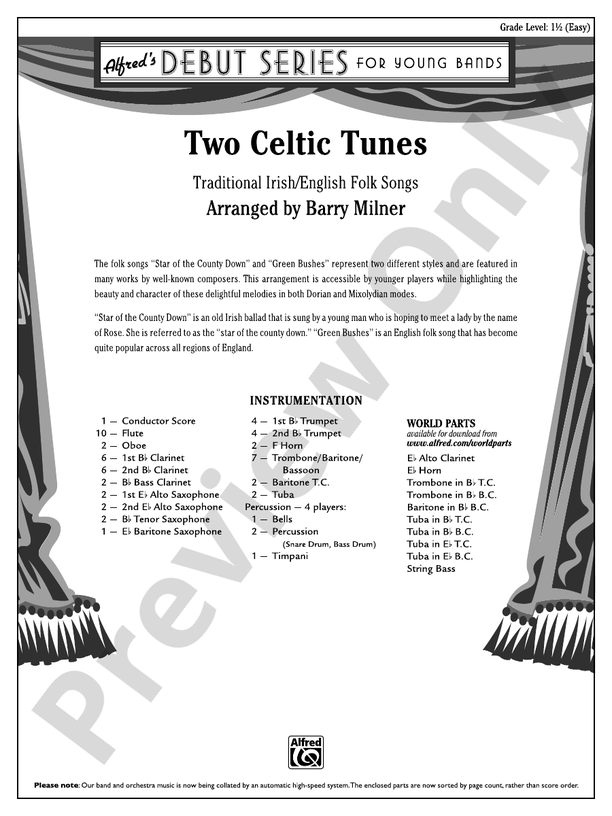Two Celtic Tunes - Concert Band Conductor Score & Parts (Digital Download)
