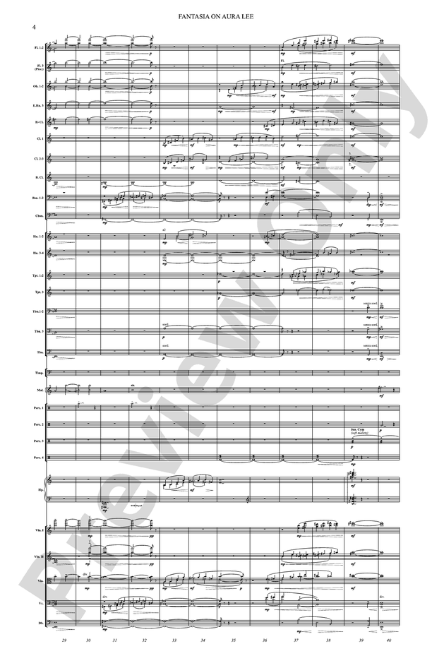 Fantasia on Aura Lee – Full Orchestra Conductor Score & Parts (Digital Download)