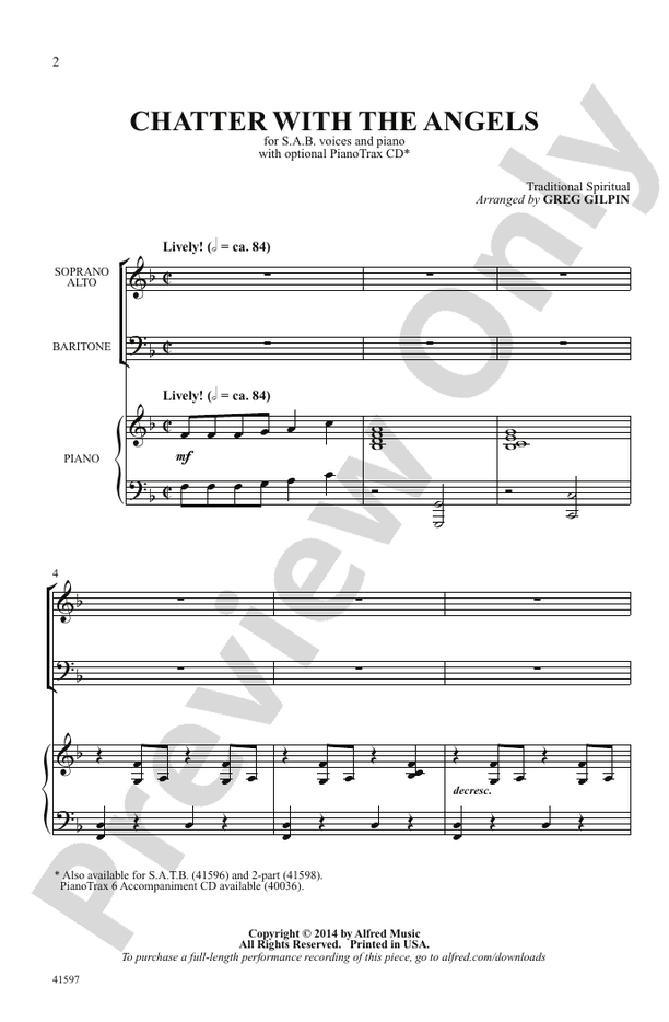 Chatter with the Angels – SAB Choral Octavo (Digital Download)