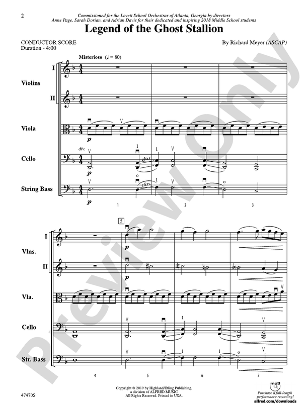 Legend of the Ghost Stallion - String Orchestra Conductor Score & Parts (Digital Download)