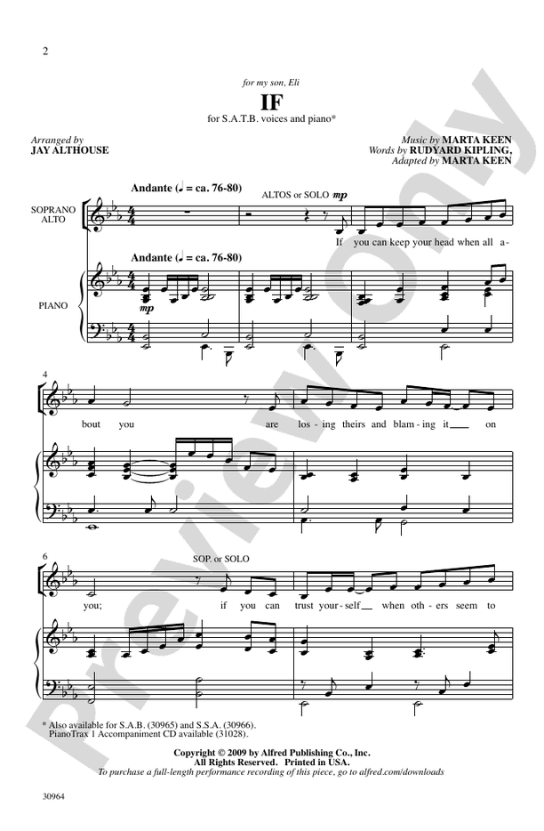 If – SATB Choral Octavo (Digital Download)