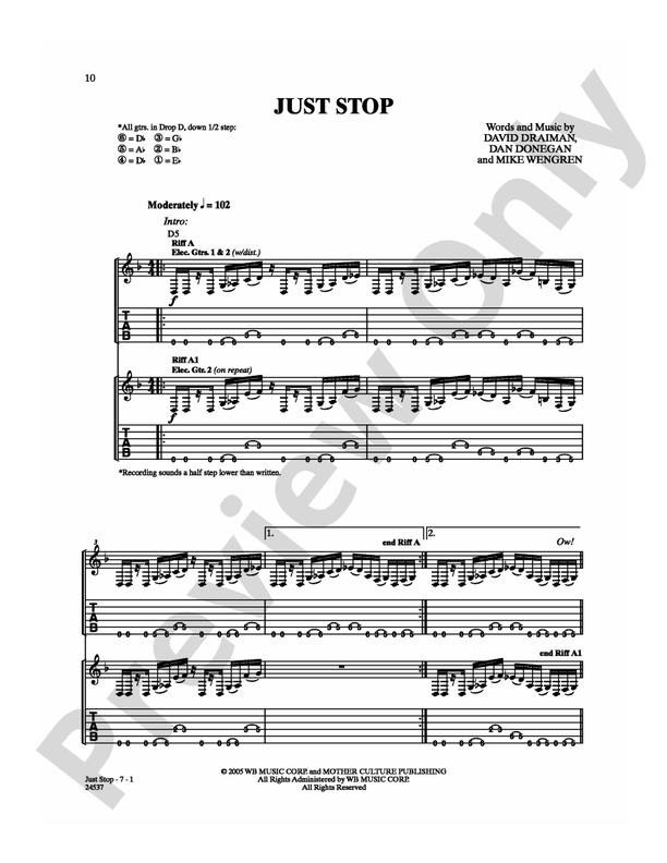 Just Stop - Guitar TAB (Digital Download)