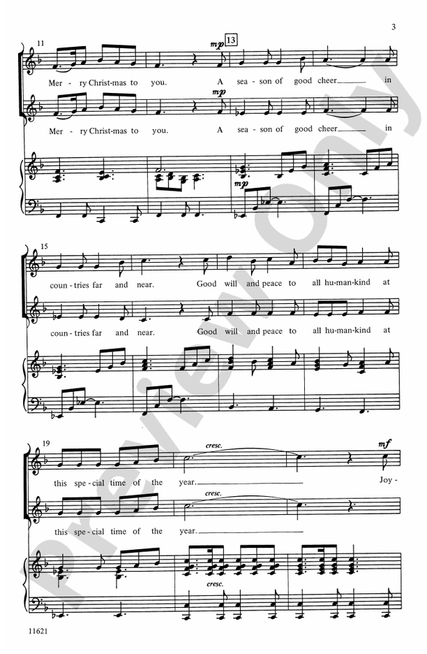 Joyeux Noel, Feliz Navidad – 2-Part Choral Octavo (Digital Download)