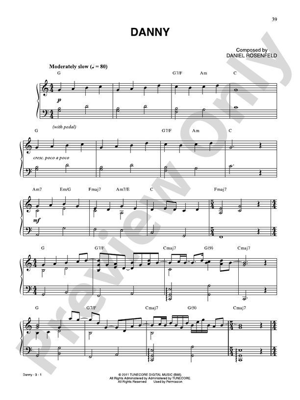 Danny (from "Minecraft") - Piano (Digital Download)