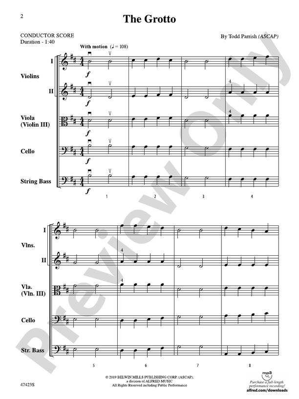 The Grotto - String Orchestra Conductor Score & Parts (Digital Download)