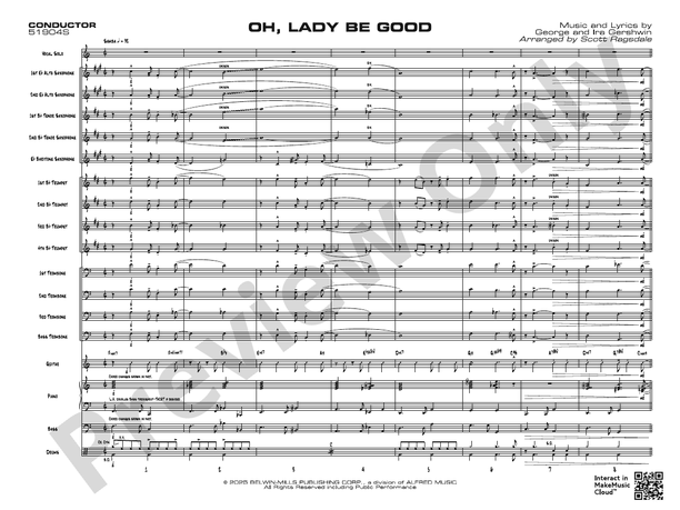 Oh, Lady Be Good – Jazz Ensemble Conductor Score & Parts (Digital Download)