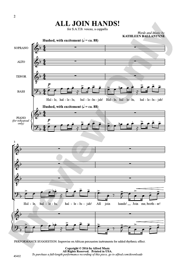 All Join Hands! - SATB, a cappella Choral Octavo (Digital Download)