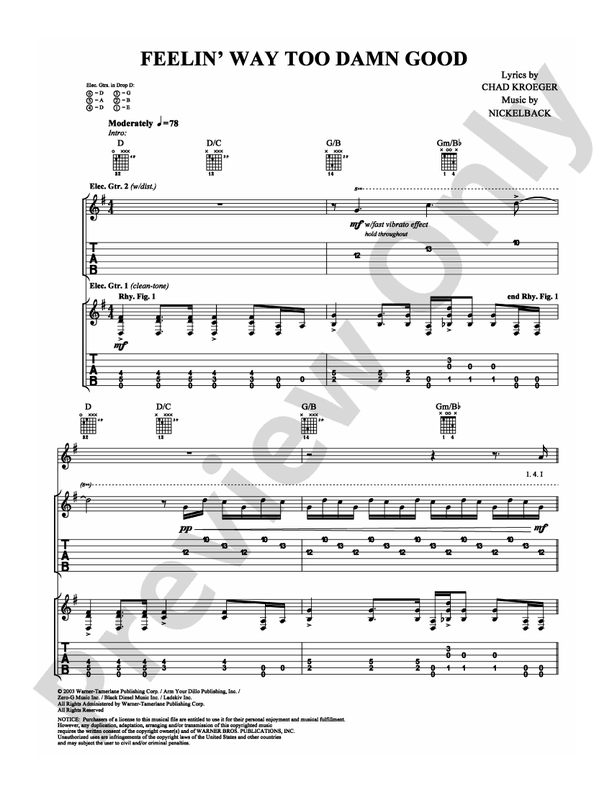 Feelin' Way Too Damn Good - Guitar TAB (Digital Download)