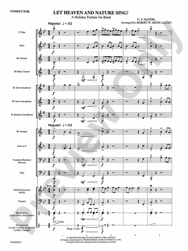 Let Heaven and Nature Sing! - Concert Band Conductor Score & Parts (Digital Download)