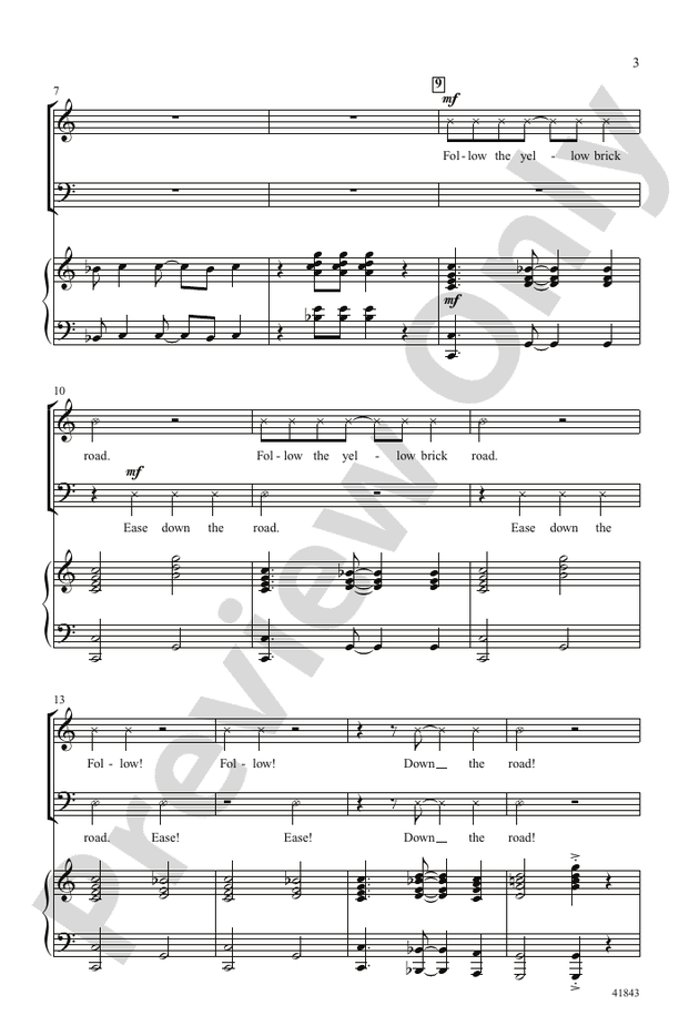 Ease on Down the Yellow Brick Road – SAB Choral Octavo (Digital Download)