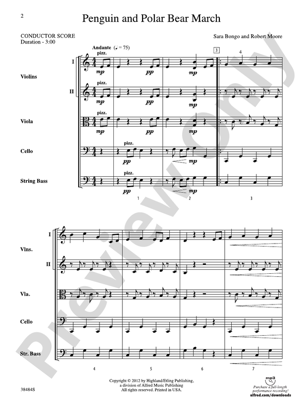 Penguin and Polar Bear March – String Orchestra Conductor Score & Parts (Digital Download)