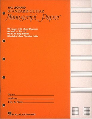 Guitar Manuscript Paper - Standard (Gold Cover) - Hal Leonard