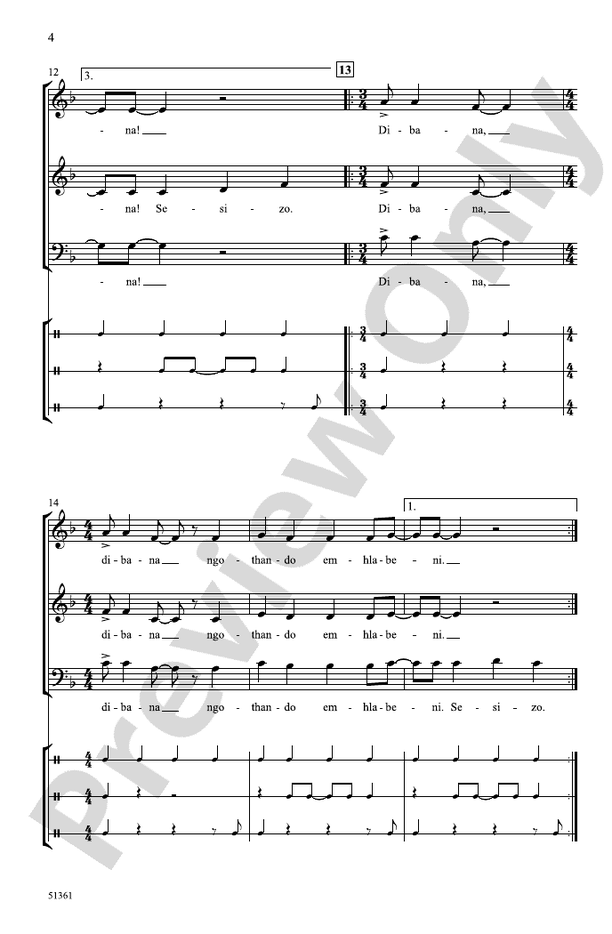 Shona Malanga - 3 Part Mixed A Cappella Choral Octavo (Digital Download)