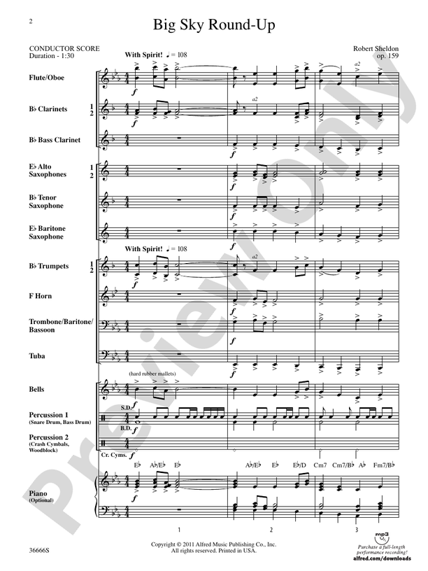 Big Sky Round-Up - Concert Band Conductor Score & Parts (Digital Download)