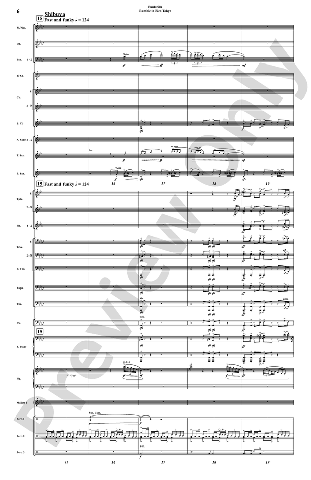 Funkzilla: Rumble in Neo Tokyo - Concert Band Conductor Score & Parts (Digital Download)