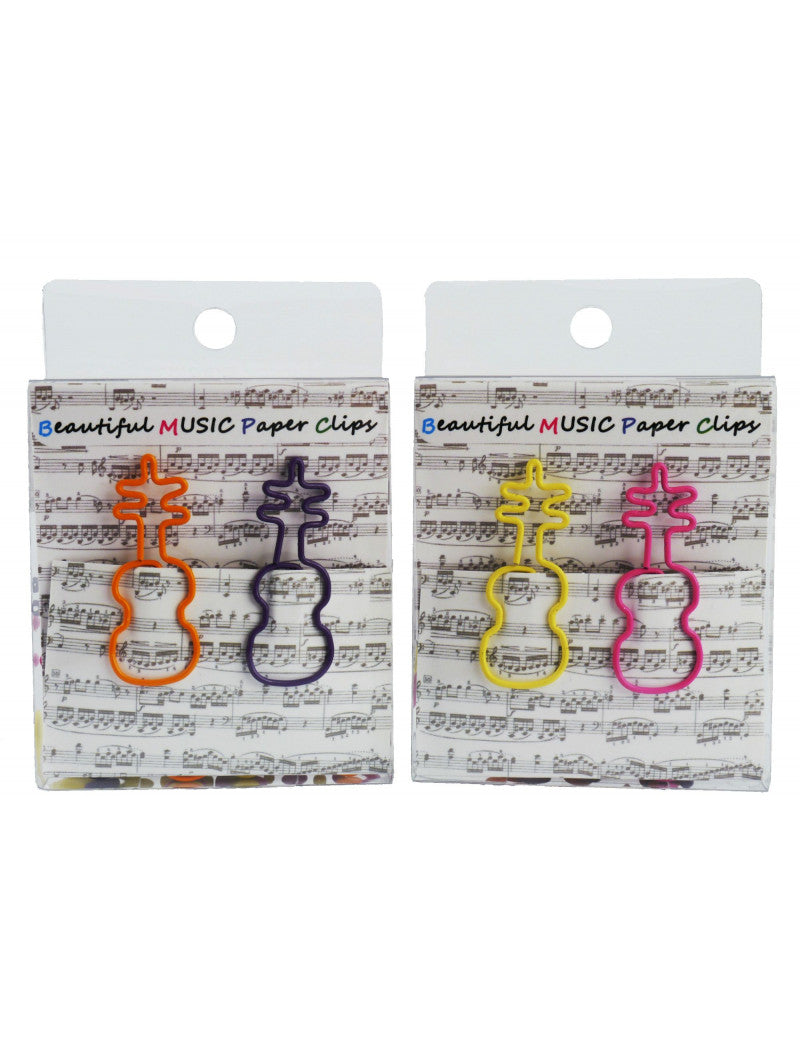 Paper Clips Colourful Violins 15 Per Pack