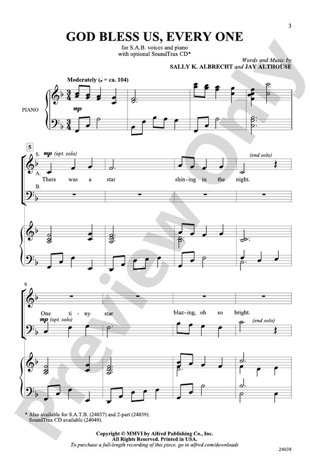 God Bless Us, Every One – SAB Choral Octavo (Digital Download)
