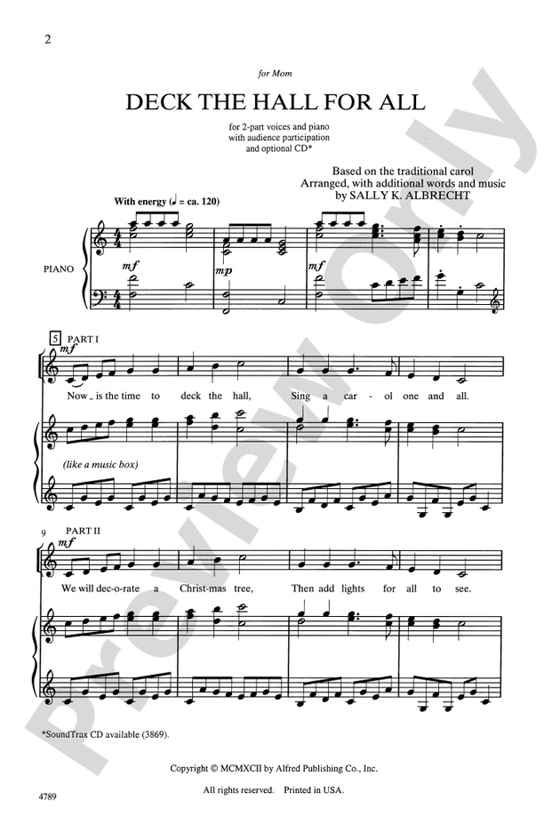 Deck the Hall for All – 2-Part Choral Octavo (Digital Download)