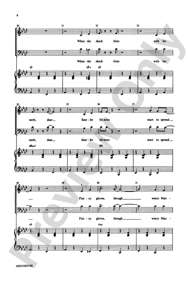 Mack the Knife - Arr. Kirby Shaw – SATB Choral Octavo (Digital Download)