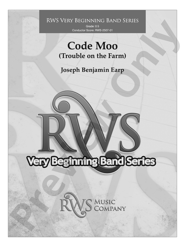 Code Moo (Trouble on the Farm) - Concert Band Conductor Score & Parts(Digital Download)