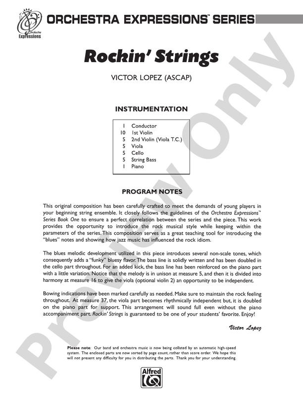 Rockin' Strings – String Orchestra Conductor Score & Parts (Digital Download)