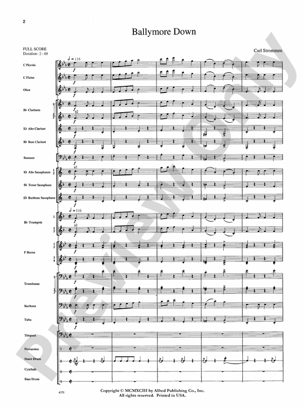 Ballymore Down - Concert Band Conductor Score & Parts (Digital Download)
