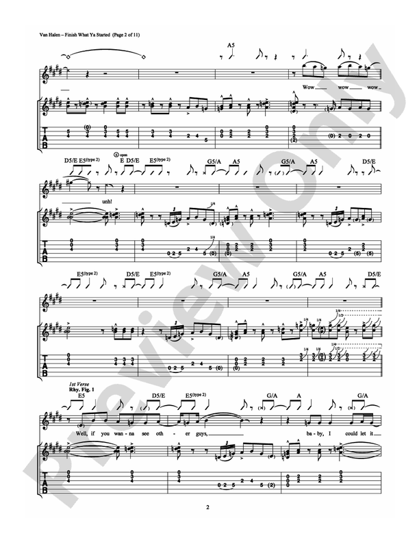 Finish What Ya Started - Guitar TAB (Digital Download)