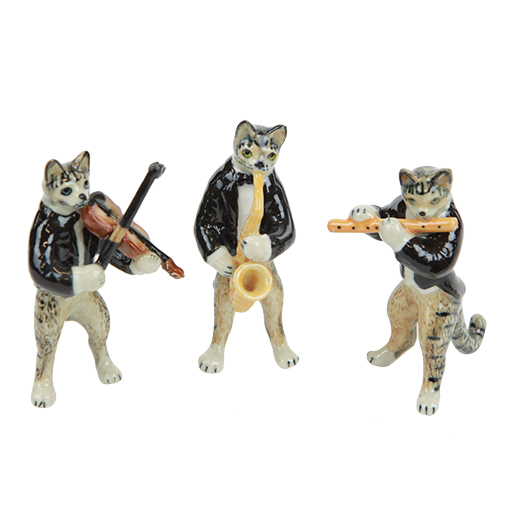Porcelain Cat Musicians.