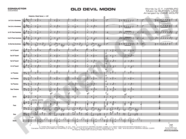 Old Devil Moon - Jazz Ensemble Conductor Score & Parts(Digital Download)