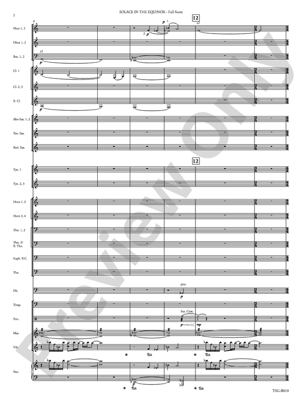 Solace in the Equinox - Concert Band Conductor Score & Parts (Digital Download)