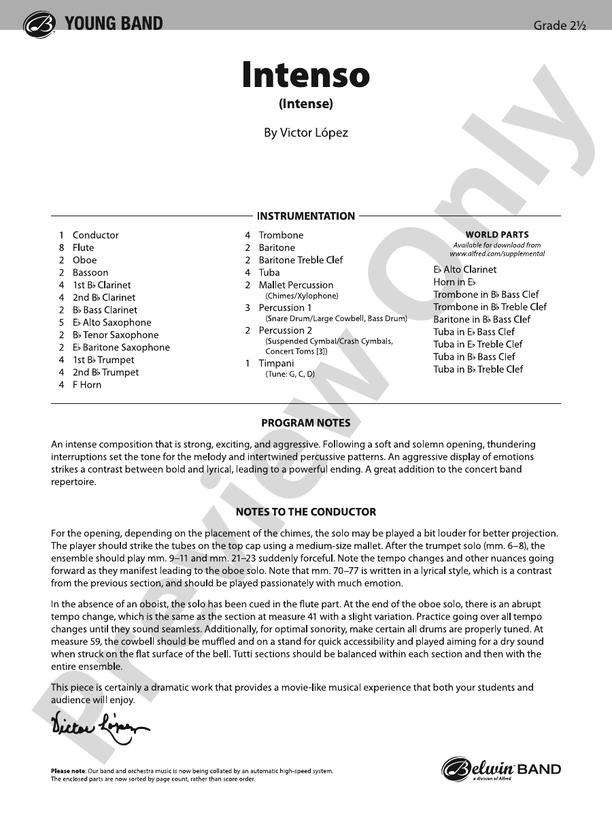 Intenso - Concert Band Conductor Score & Parts (Digital Download)