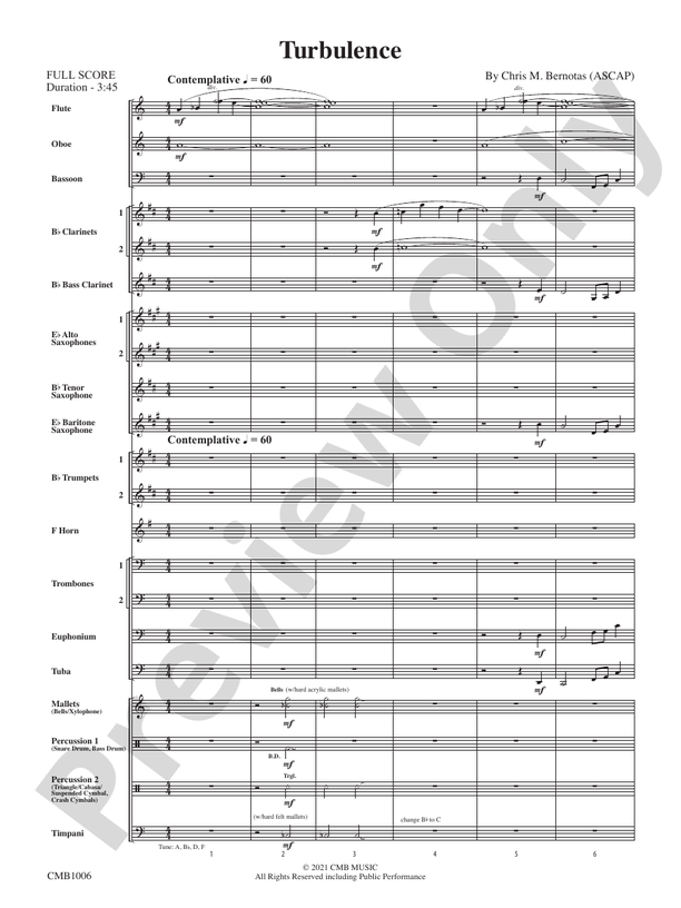 Turbulence - Concert Band Conductor Score & Parts (Digital Download)