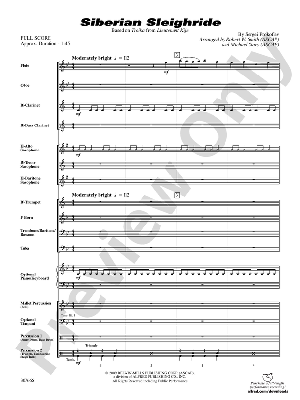 Siberian Sleighride - Concert Band Conductor Score & Parts (Digital Download)