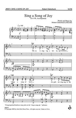 Sing a Song of Joy - Robert C. Clatterbuck - SATB Pavane Publishing Choral Score Octavo