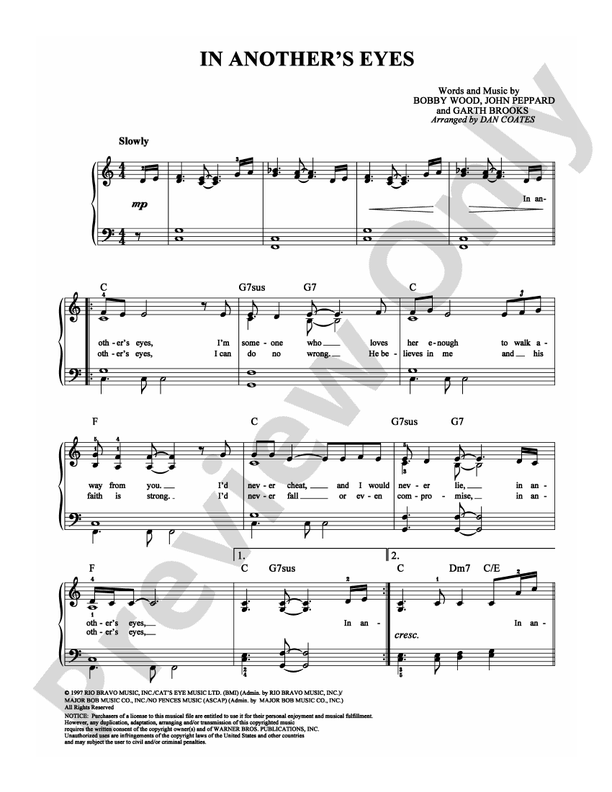 In Another's Eyes - Arr. Dan Coates - Easy Piano (Digital Download)