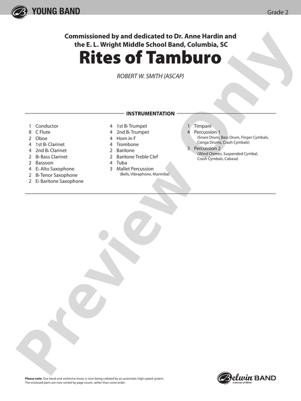 Rites of Tamburo - Concert Band Conductor Score & Parts (Digital Download)