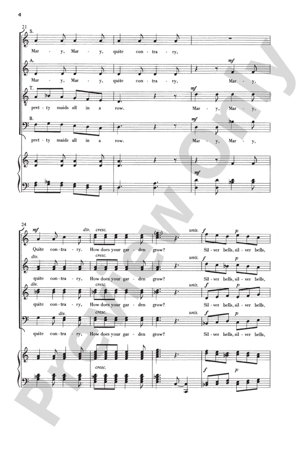 How Does Your Garden Grow? (from Four New England Pieces) – SATB Choral Octavo (Digital Download)