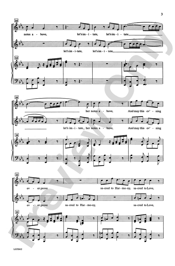 Let's Imitate Her Notes (from Alexander's Feast) – 2-Part Choral Octavo (Digital Download)