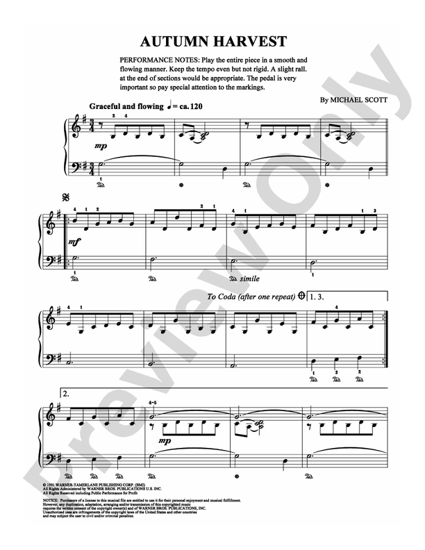 Autumn Harvest - Easy Piano (Digital Download)