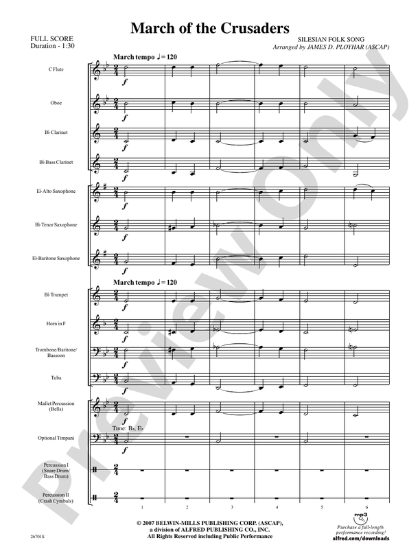 March of the Crusaders - Concert Band Conductor Score & Parts (Digital Download)