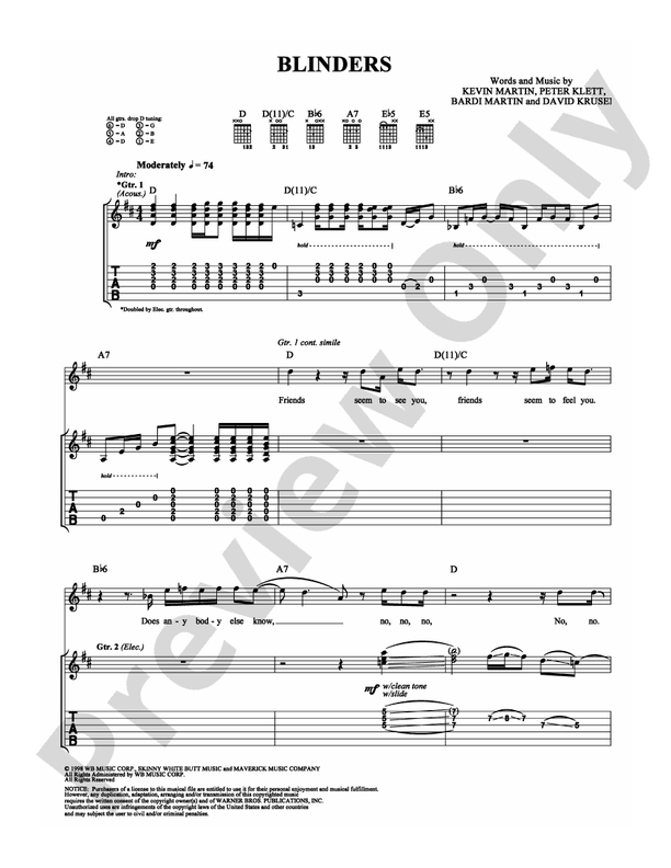 Blinders - Guitar TAB (Digital Download)