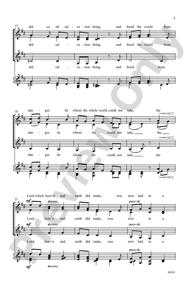 I Sing the Birth – SATB divisi a cappella Choral Octavo (Digital Download)