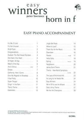 Easy Winners for French Horn â€“ Piano Accompaniment Only Brasswind BW0129PA