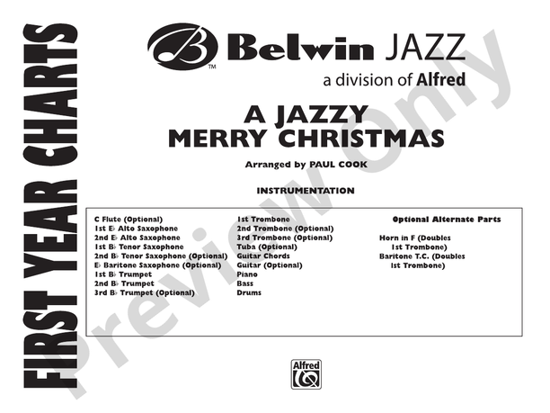 Jazzy Merry Christmas - Jazz Ensemble Conductor Score & Parts (Digital Download)