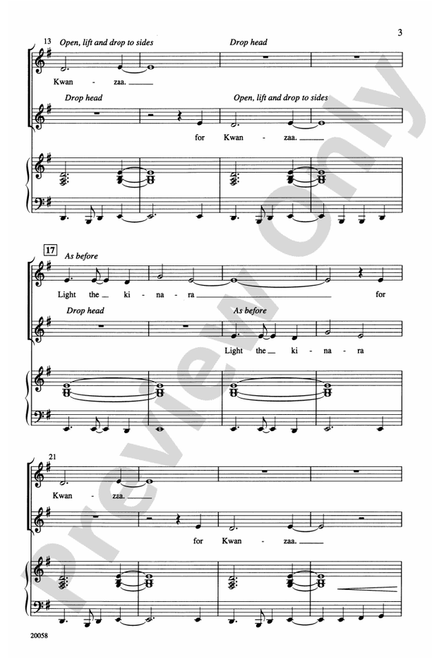 Light the Kinara for Kwanzaa – 2-Part Choral Octavo (Digital Download)