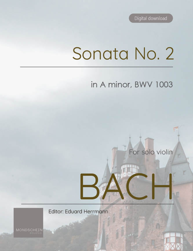 Bach - Sonata No. 2 in A minor for Solo Violin, BWV 1003 - Violin (Digital Download)
