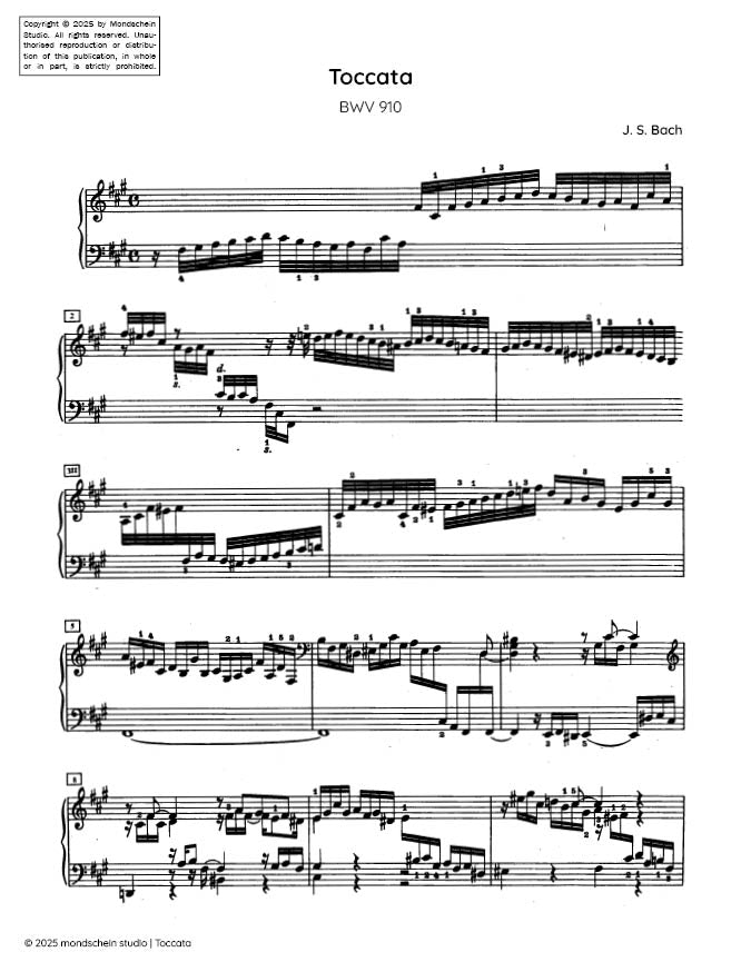 Bach - Toccata in F-sharp minor, BWV 910 - Mondschein Studio - Keyboard (Digital Download)